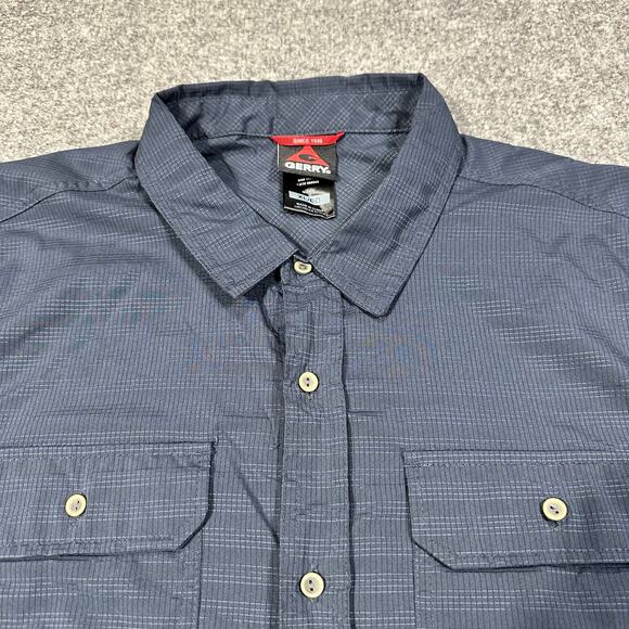 Gerry Men’s Navy Blue Striped Short Sleeve Button Up Shirt Size XL - Picture 7 of 7